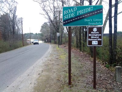 Photo of Historic Birmingham Mineral Railroad sign